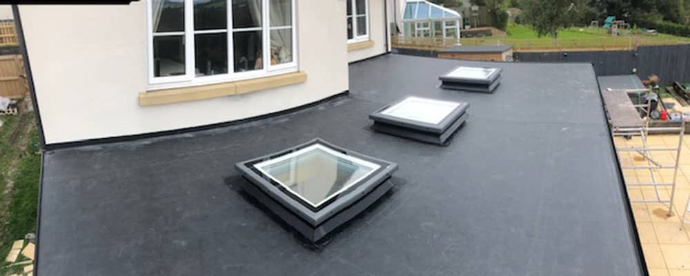 Flat roof at Ruthin house