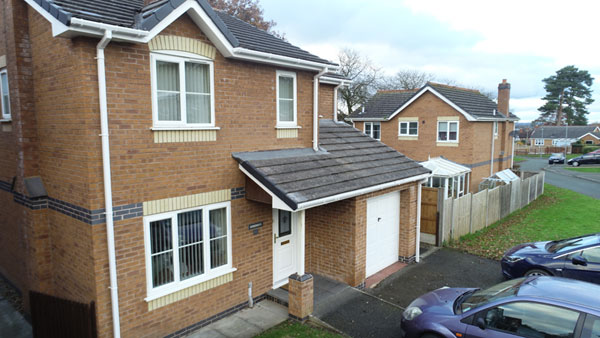 Modern house with tiled roof