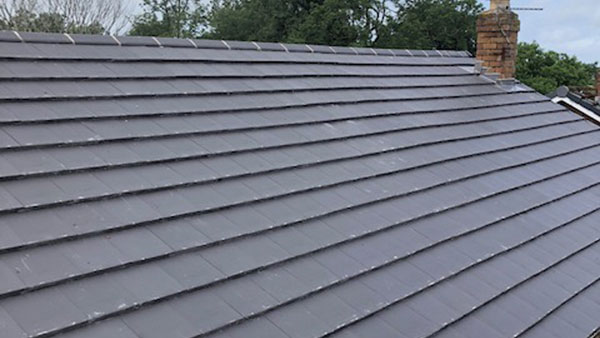 House with new tiled roof