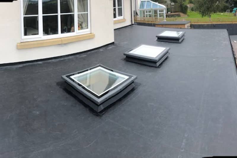 Flat roof at Ruthin house