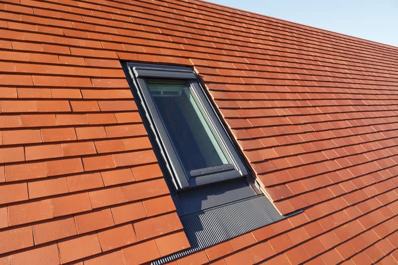 Skylight window in house roof